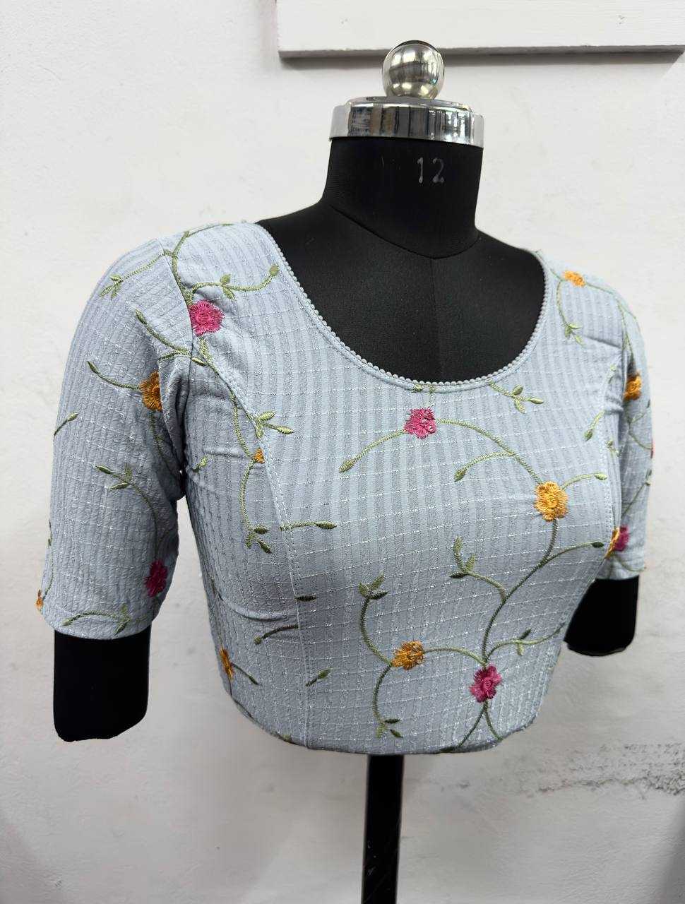 Ynf Cotton Lycra KESH437 122 Readymade Blouses Festive Collections Wholesale Stretchable Blouse Embroidered Blouses Cotton Blouse Manufacturer- Kapda Export