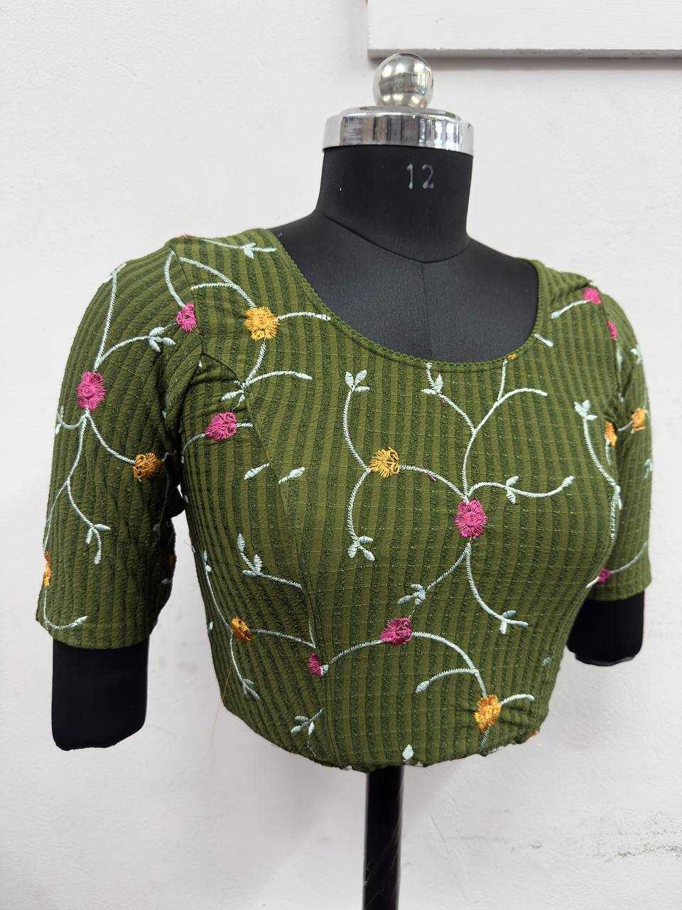 Ynf Cotton Lycra KESH437 122 Readymade Blouses Festive Collections Wholesale Stretchable Blouse Embroidered Blouses Cotton Blouse Manufacturer- Kapda Export