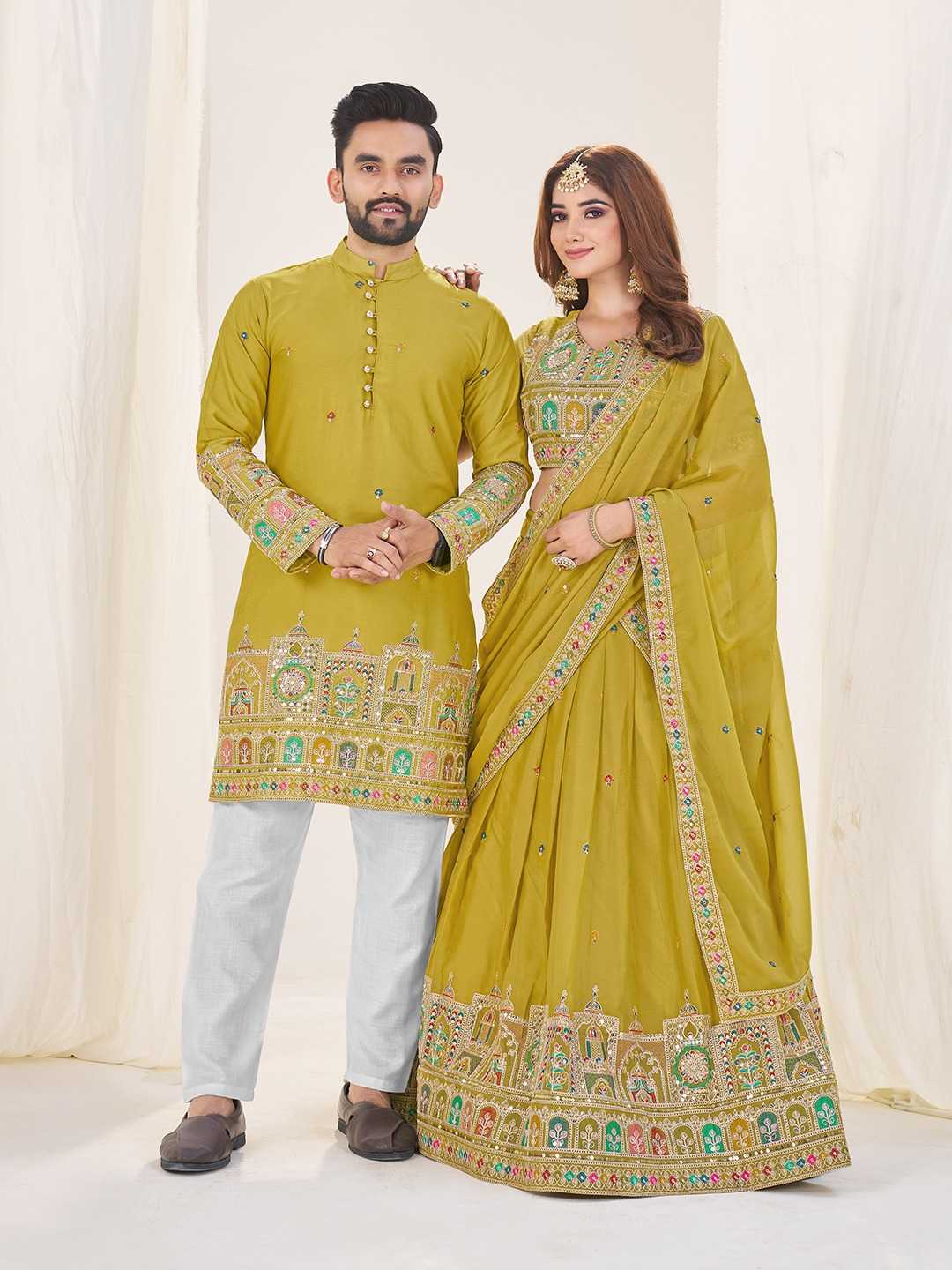 Ynf Georgette KESH530 SS Couple 4 Couple Wear Wholesale Festive Matching Couple Dresses Manufacturer- Kapda Export