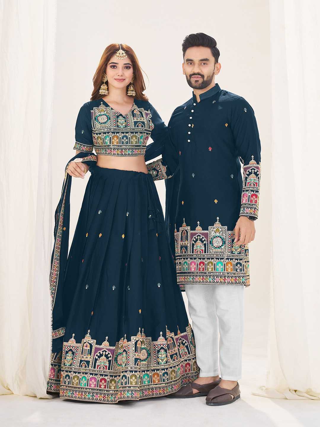 Ynf Georgette KESH530 SS Couple 4 Couple Wear Wholesale Festive Matching Couple Dresses Manufacturer- Kapda Export