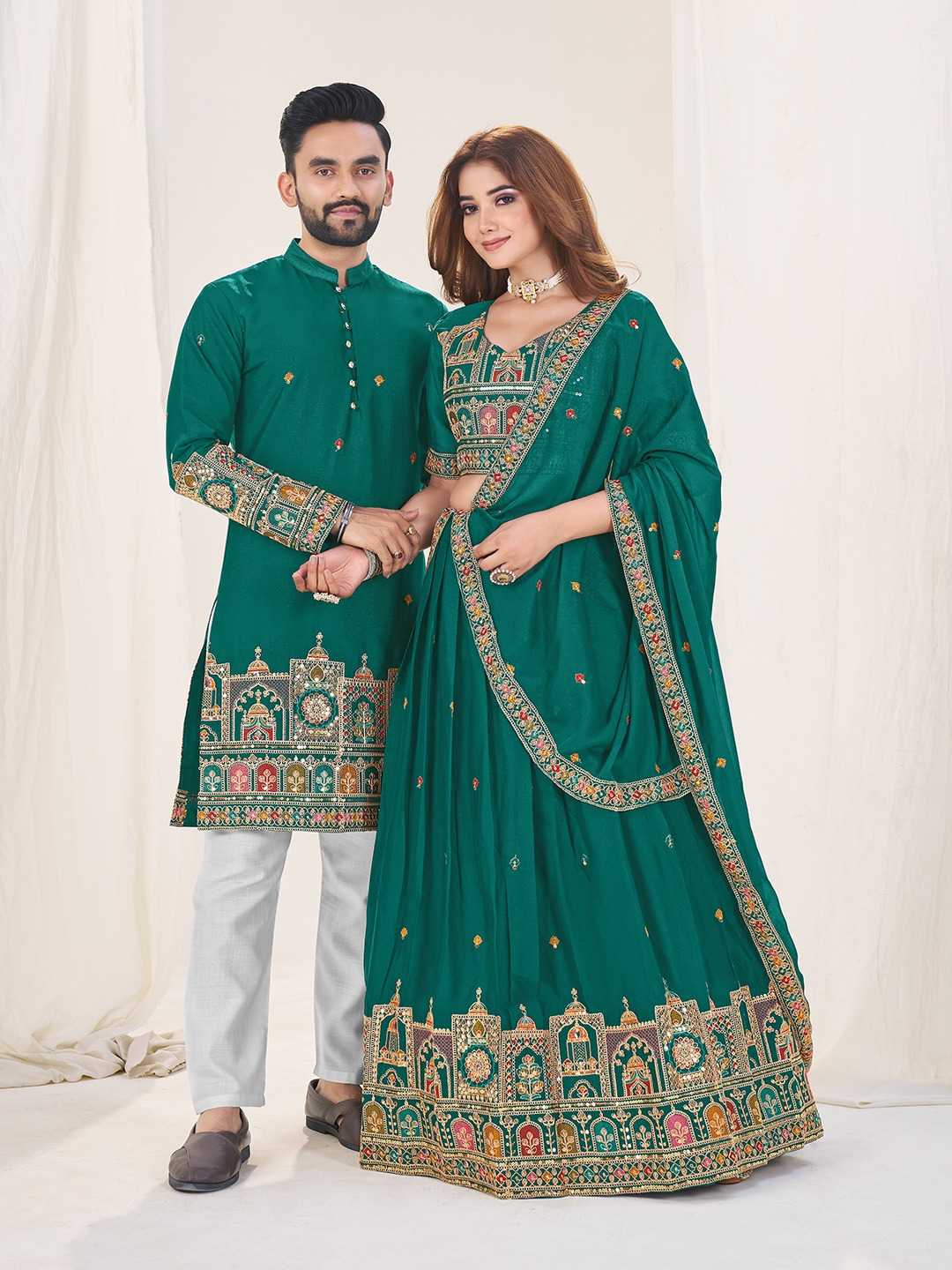 Ynf Georgette KESH530 SS Couple 4 Couple Wear Wholesale Festive Matching Couple Dresses Manufacturer- Kapda Export