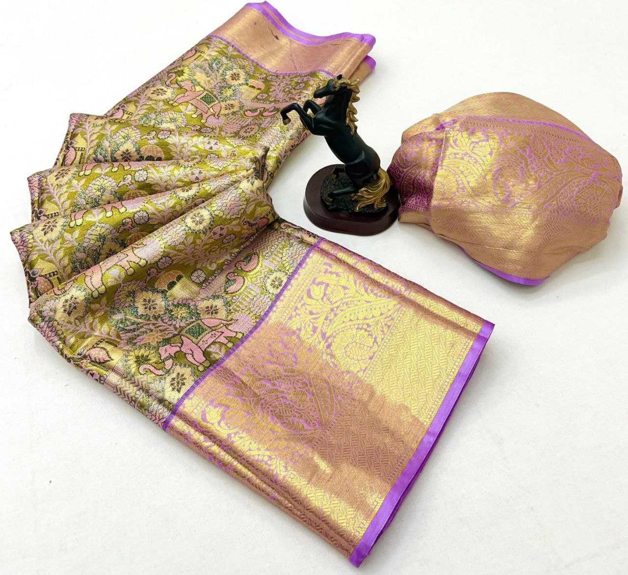 Ynf Kanjivaram Silk RIN209 KAITHI Silk Sarees Wholesale Traditional Silk Sarees Zari Border Silk Sarees Kanchipuram Silk Sarees Manufacturer- Kapda Export