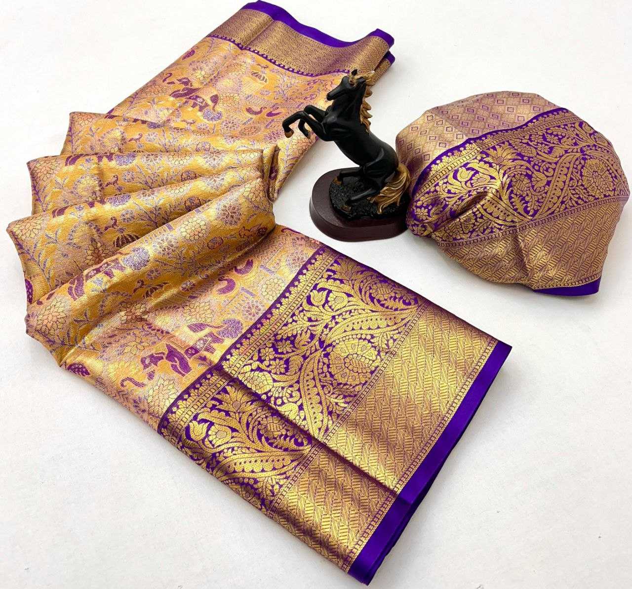 Ynf Kanjivaram Silk RIN209 KAITHI Silk Sarees Wholesale Traditional Silk Sarees Zari Border Silk Sarees Kanchipuram Silk Sarees Manufacturer- Kapda Export