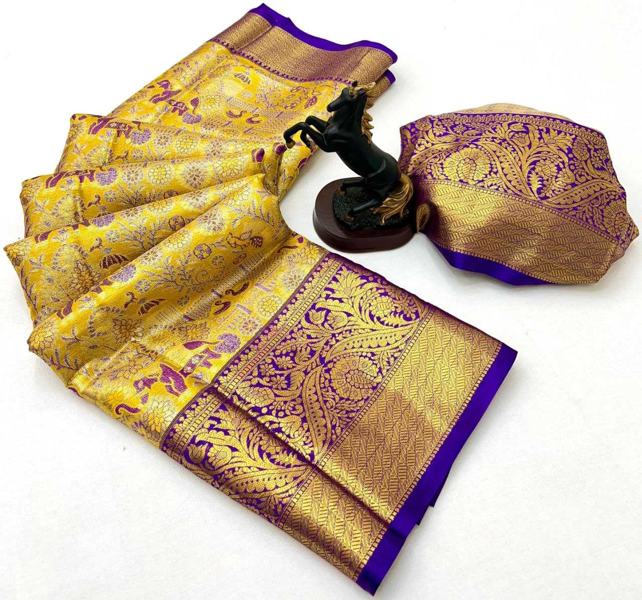 Ynf Kanjivaram Silk RIN209 KAITHI Silk Sarees Wholesale Traditional Silk Sarees Zari Border Silk Sarees Kanchipuram Silk Sarees Manufacturer- Kapda Export