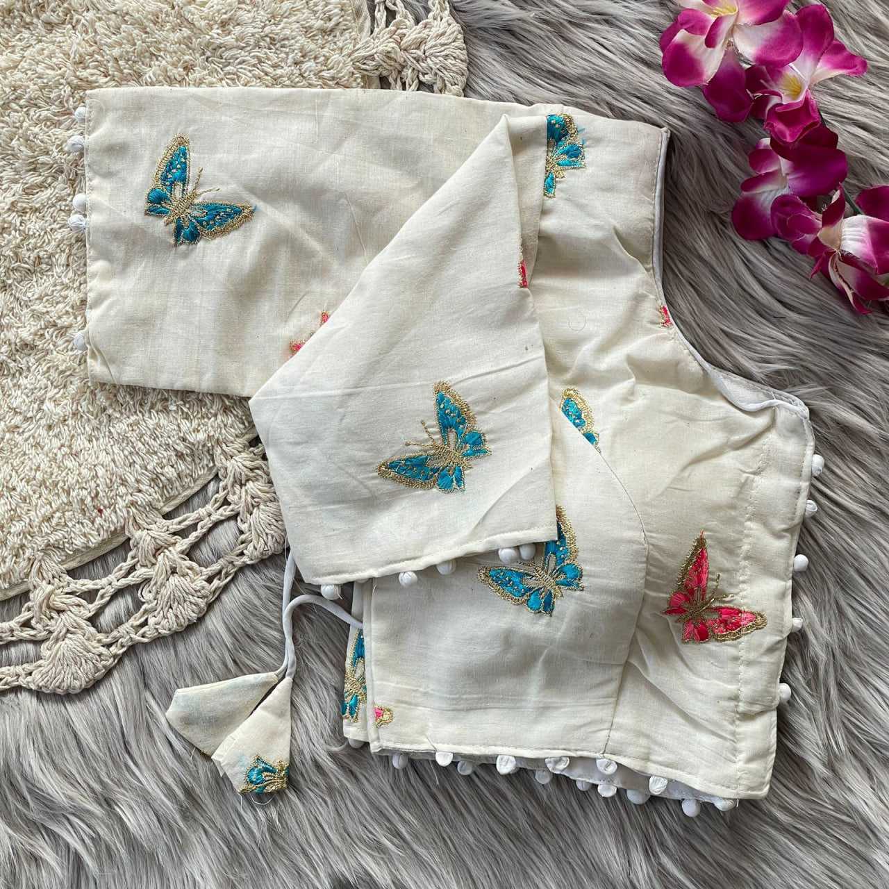 Ynf Khadi KESH426 139 Readymade Blouses Festive Collections Wholesale V-Neck Blouses Cotton Blouse Fashion Blouse Manufacturer- Kapda Export