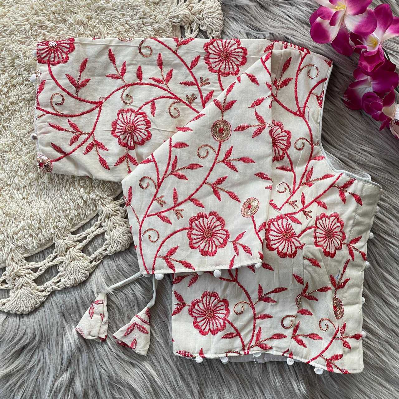 Ynf Khadi KESH426 139 Readymade Blouses Festive Collections Wholesale V-Neck Blouses Cotton Blouse Fashion Blouse Manufacturer- Kapda Export