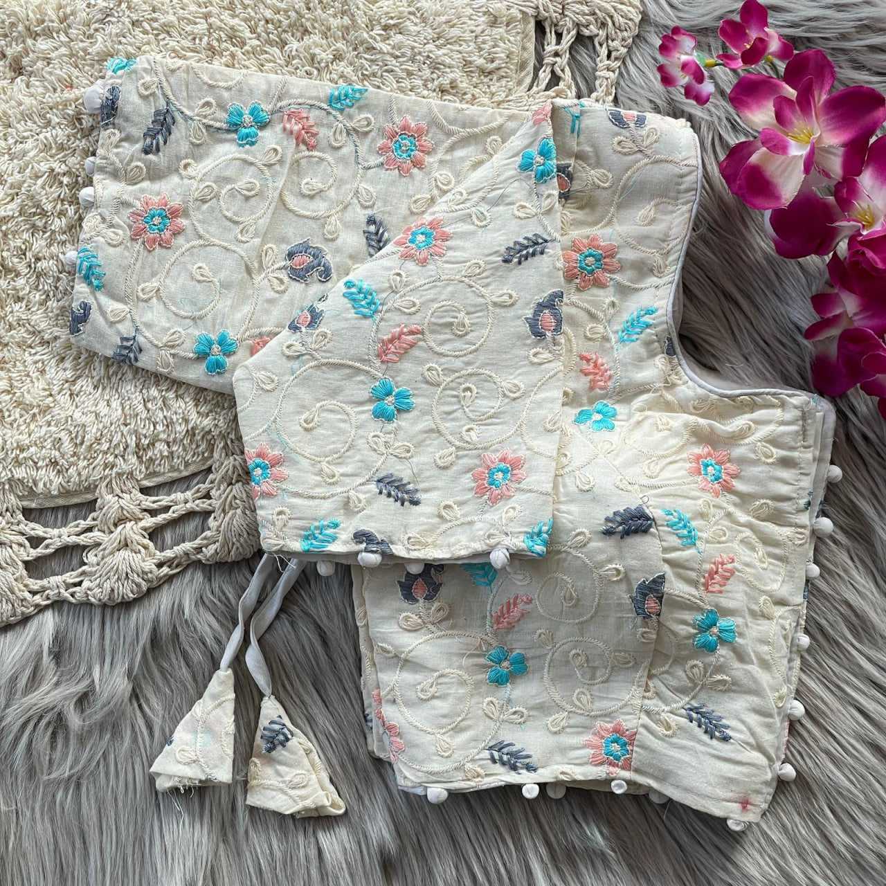 Ynf Khadi KESH426 139 Readymade Blouses Festive Collections Wholesale V-Neck Blouses Cotton Blouse Fashion Blouse Manufacturer- Kapda Export