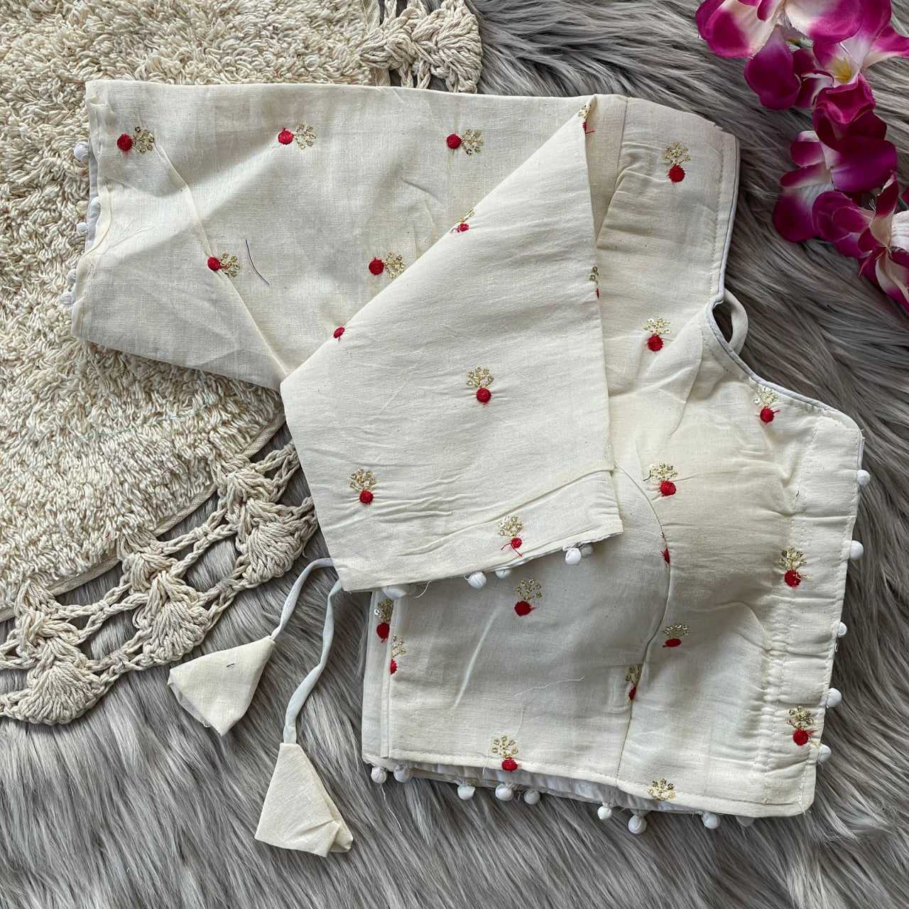 Ynf Khadi KESH426 139 Readymade Blouses Festive Collections Wholesale V-Neck Blouses Cotton Blouse Fashion Blouse Manufacturer- Kapda Export