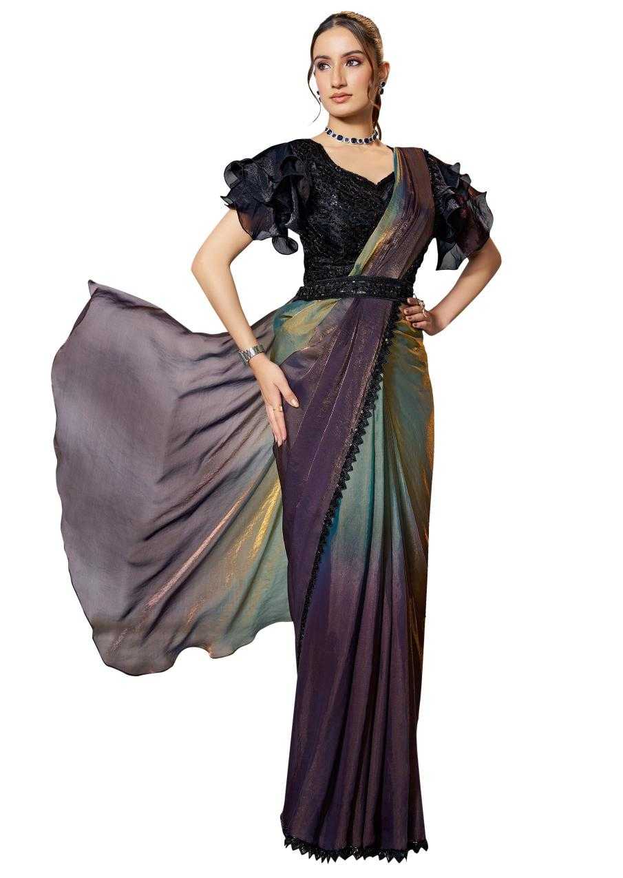 Ynf Satin Silk KESH113 MAHOTSAV-SOIREE 25601 TO 25609 Sarees Silk Sarees Wholesale Ready To Wear Sarees Ruffle Sarees Satin Sarees Manufacturer- Kapda Export
