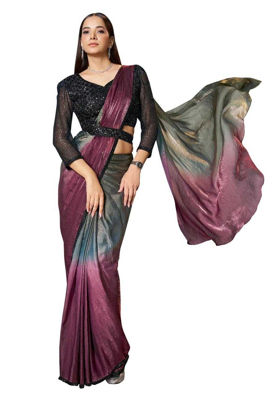 Ynf Satin Silk KESH113 MAHOTSAV-SOIREE 25601 TO 25609 Sarees Silk Sarees Wholesale Ready To Wear Sarees Ruffle Sarees Satin Sarees Manufacturer- Kapda Export