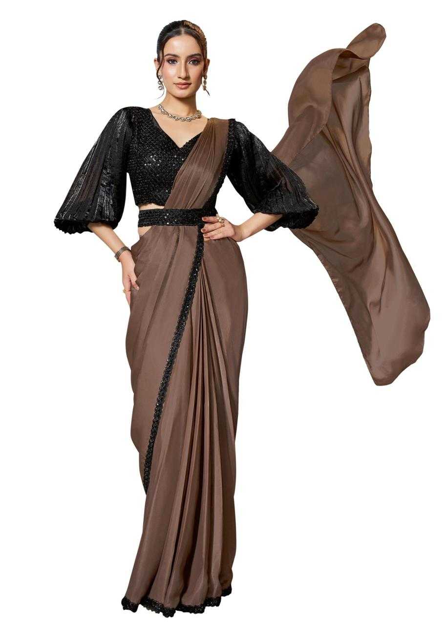 Ynf Satin Silk KESH113 MAHOTSAV-SOIREE 25601 TO 25609 Sarees Silk Sarees Wholesale Ready To Wear Sarees Ruffle Sarees Satin Sarees Manufacturer- Kapda Export