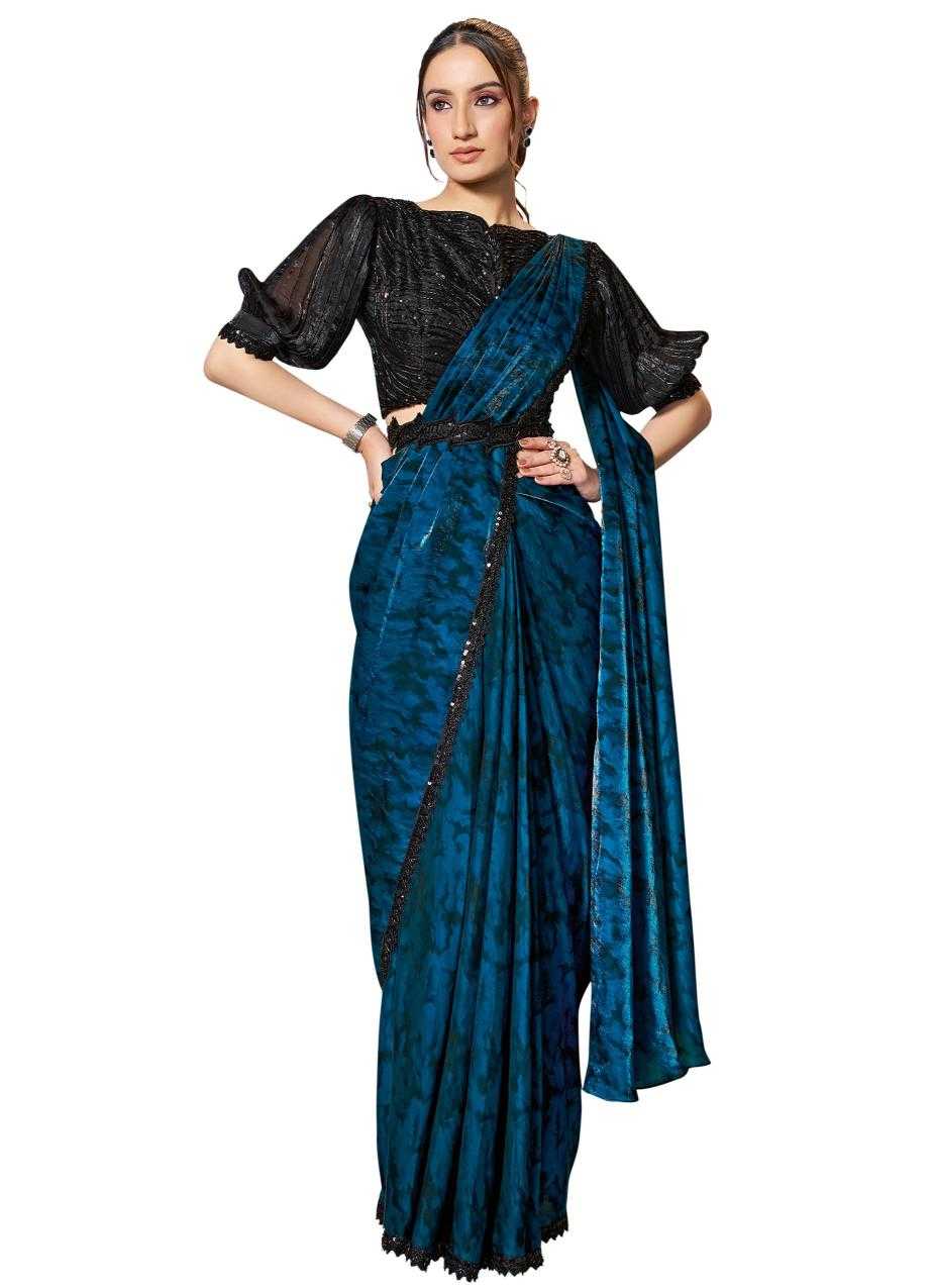 Ynf Satin Silk KESH113 MAHOTSAV-SOIREE 25601 TO 25609 Sarees Silk Sarees Wholesale Ready To Wear Sarees Ruffle Sarees Satin Sarees Manufacturer- Kapda Export