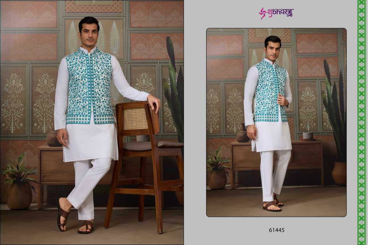Ynf Silk RIN202 SHUBHVASTRA ROYAL-61441 Mens Wear Wedding Collections Festive Collections Wholesale Mens Kurtas Diwali Collections Kurta Set with Jacket Manufacturer- Kapda Export