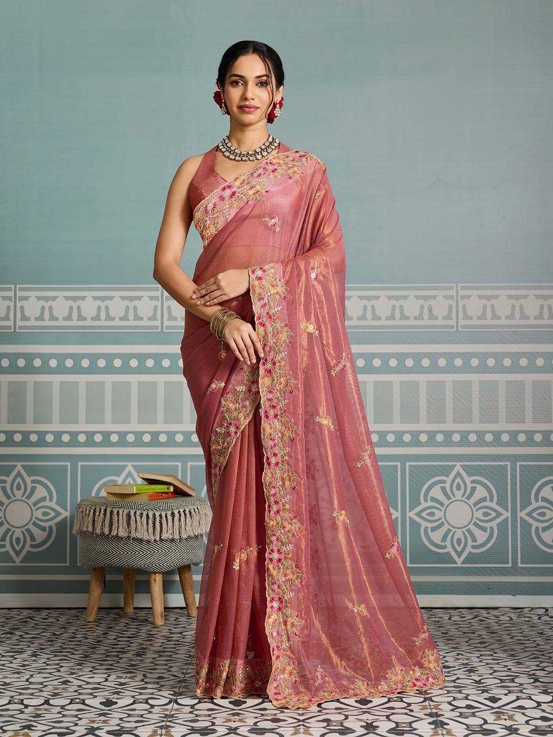 Ynf Soft Net RIN188 Paradise Sarees Wholesale Net Sarees Embroidered Sarees Chikan Sarees Manufacturer- Kapda Export