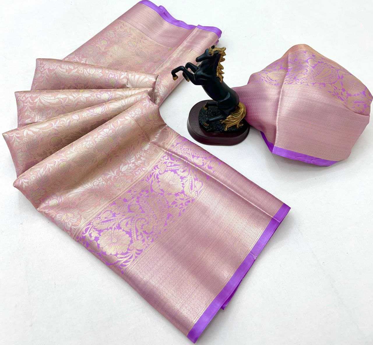 Ynf Soft Silk RIN209 Kanchipuram Silk Sarees Wholesale Fancy Silk Sarees Zari Border Silk Sarees Kanchipuram Silk Sarees Manufacturer- Kapda Export