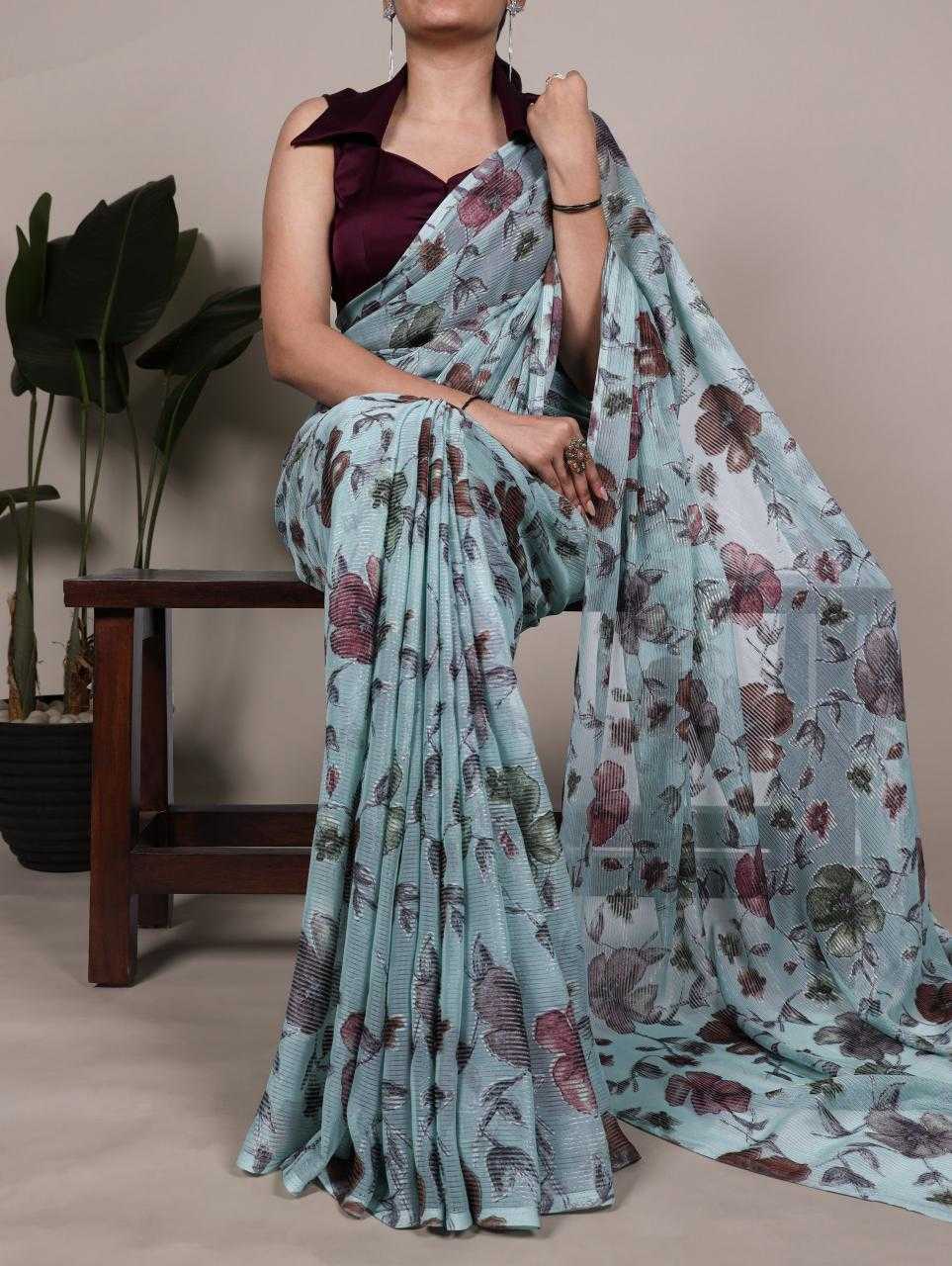 Ynf Brass KESH134 7051 Sarees Wholesale Brasso Sarees Floral Sarees Festive Sarees Manufacturer- Kapda Export