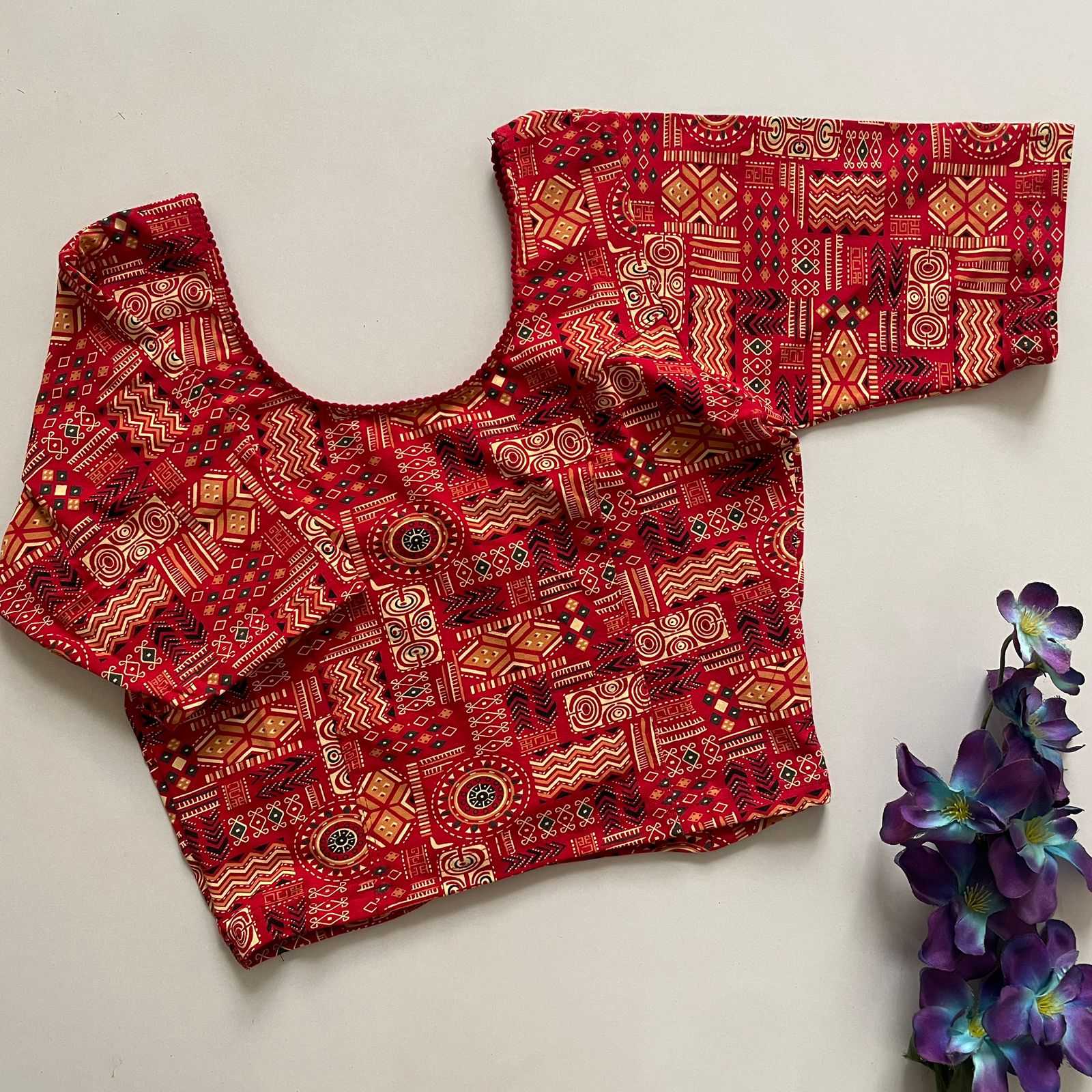 Ynf Cotton KESH426 AJRAk Readymade Blouses Festive Collections Wholesale Printed Blouse Stretchable Blouse Cotton Blouse Manufacturer- Kapda Export