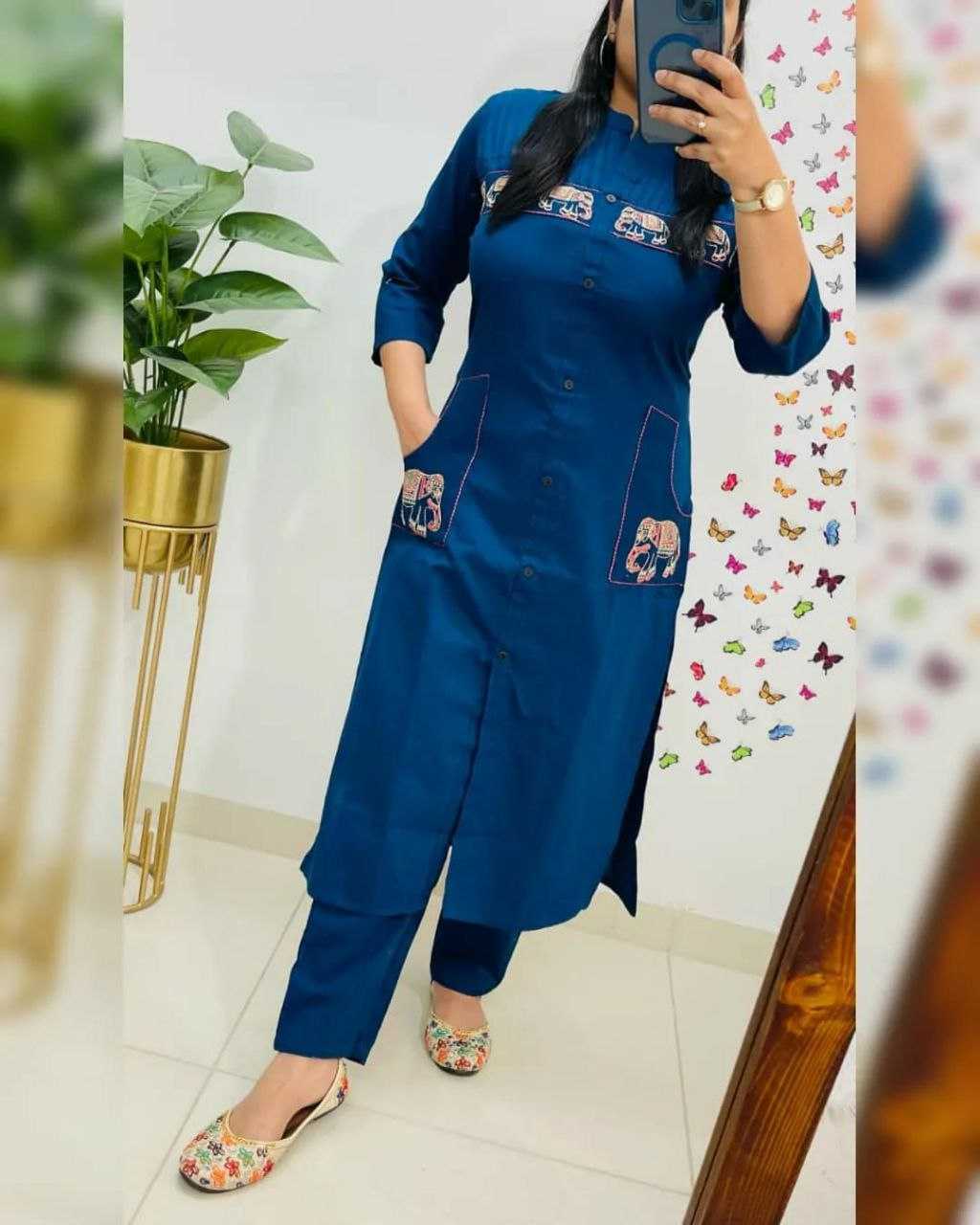 Ynf Cotton KESH613 242 Kurti Festive Collections Wholesale Cotton Kurtis Embroidered Kurtis Kurtis With Pockets Manufacturer- Kapda Export