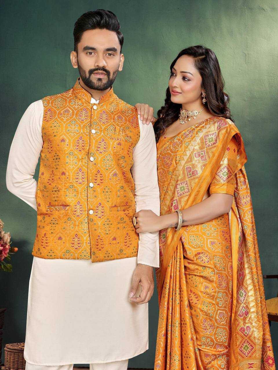 Ynf Cotton KESH620 MOH-MAYA-2 Couple Wear Wholesale Couple Matching Ethnic Outfits Couple Kurta Pajama and Saree Sets Party Wear Couple Ethnic Collection Manufacturer- Kapda Export