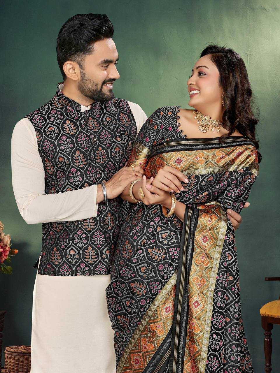 Ynf Cotton KESH620 MOH-MAYA-2 Couple Wear Wholesale Couple Matching Ethnic Outfits Couple Kurta Pajama and Saree Sets Party Wear Couple Ethnic Collection Manufacturer- Kapda Export