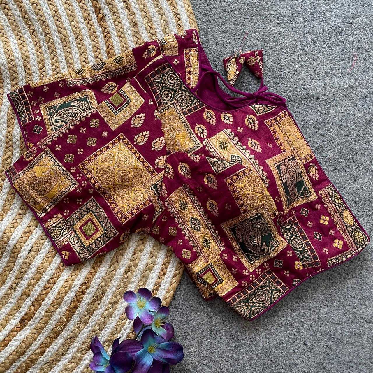 Ynf Dola Silk KESH426 PINKI10 Readymade Blouses Festive Collections Wholesale V-Neck Blouses Party Wear Blouse Silk Blouse Manufacturer- Kapda Export