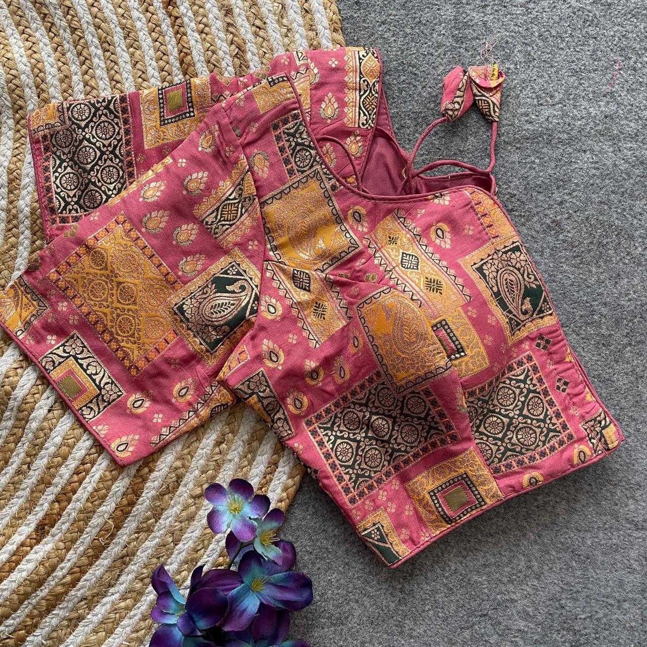 Ynf Dola Silk KESH426 PINKI10 Readymade Blouses Festive Collections Wholesale V-Neck Blouses Party Wear Blouse Silk Blouse Manufacturer- Kapda Export