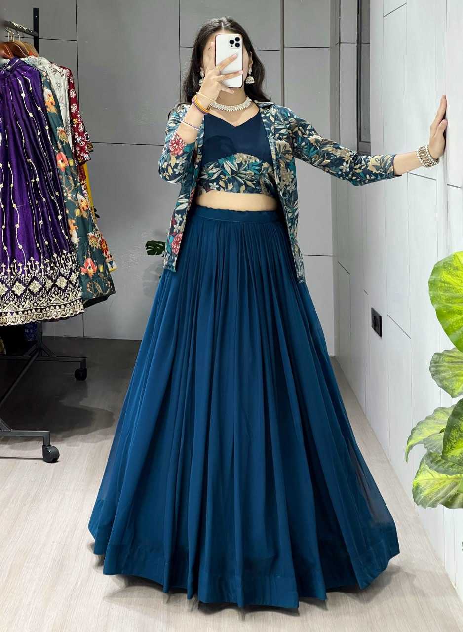 Ynf Georgette RIN119 8210 Lehengas Wholesale Fancy Lehenga Simple Lehenga Jacket Style Lehenga Manufacturer- Kapda Export