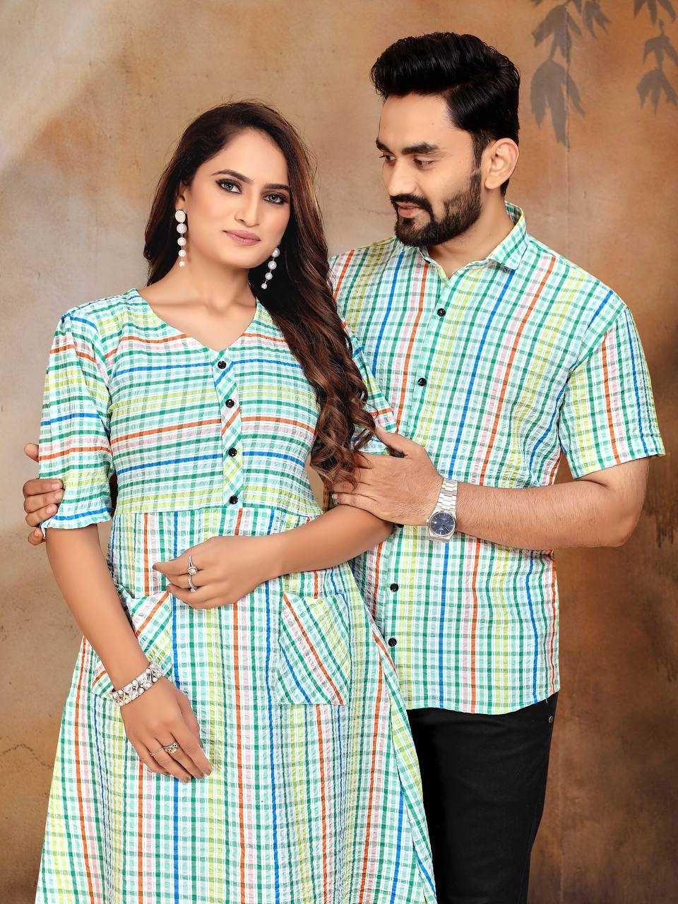 Ynf Pure Cotton KESH620 VEER-ZARA-4 Couple Wear Festive Collections Wholesale Couple Matching Ethnic Outfits Festive Matching Couple Dresses Party Wear Couple Ethnic Collection Manufacturer- Kapda Export