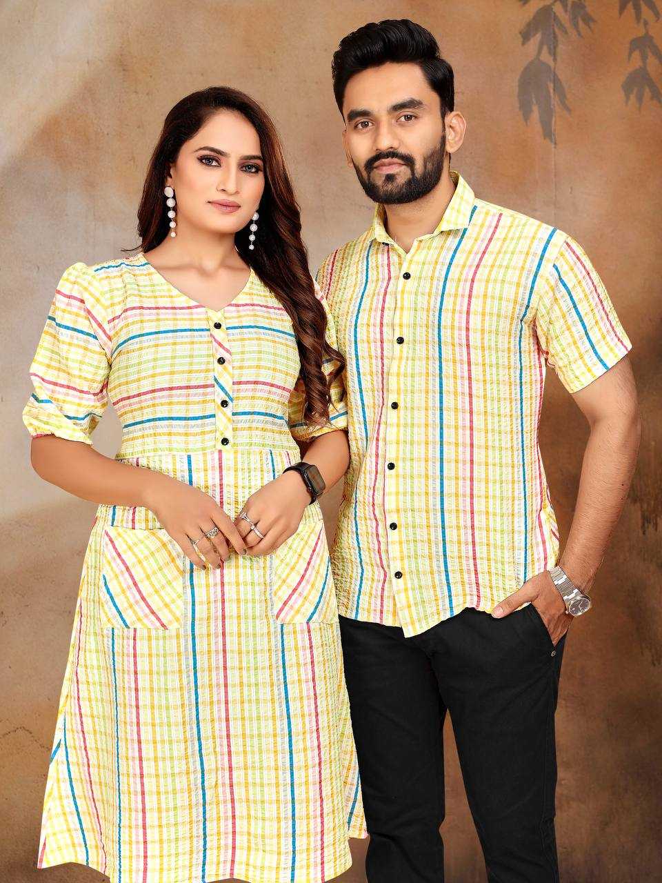 Ynf Pure Cotton KESH620 VEER-ZARA-4 Couple Wear Festive Collections Wholesale Couple Matching Ethnic Outfits Festive Matching Couple Dresses Party Wear Couple Ethnic Collection Manufacturer- Kapda Export
