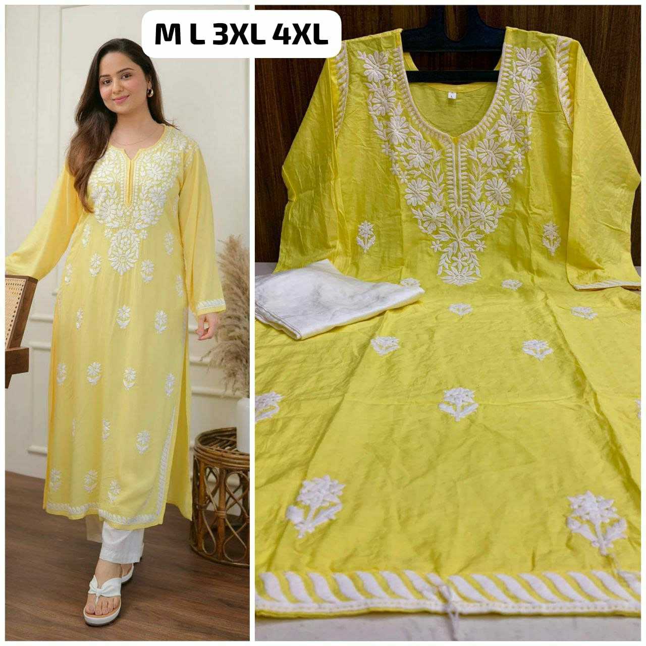 Ynf Rayon KESH613 103 Kurti Plus Size Collections Wholesale Festive Kurtis Designer Kurtis Chikankari Kurtis Manufacturer- Kapda Export