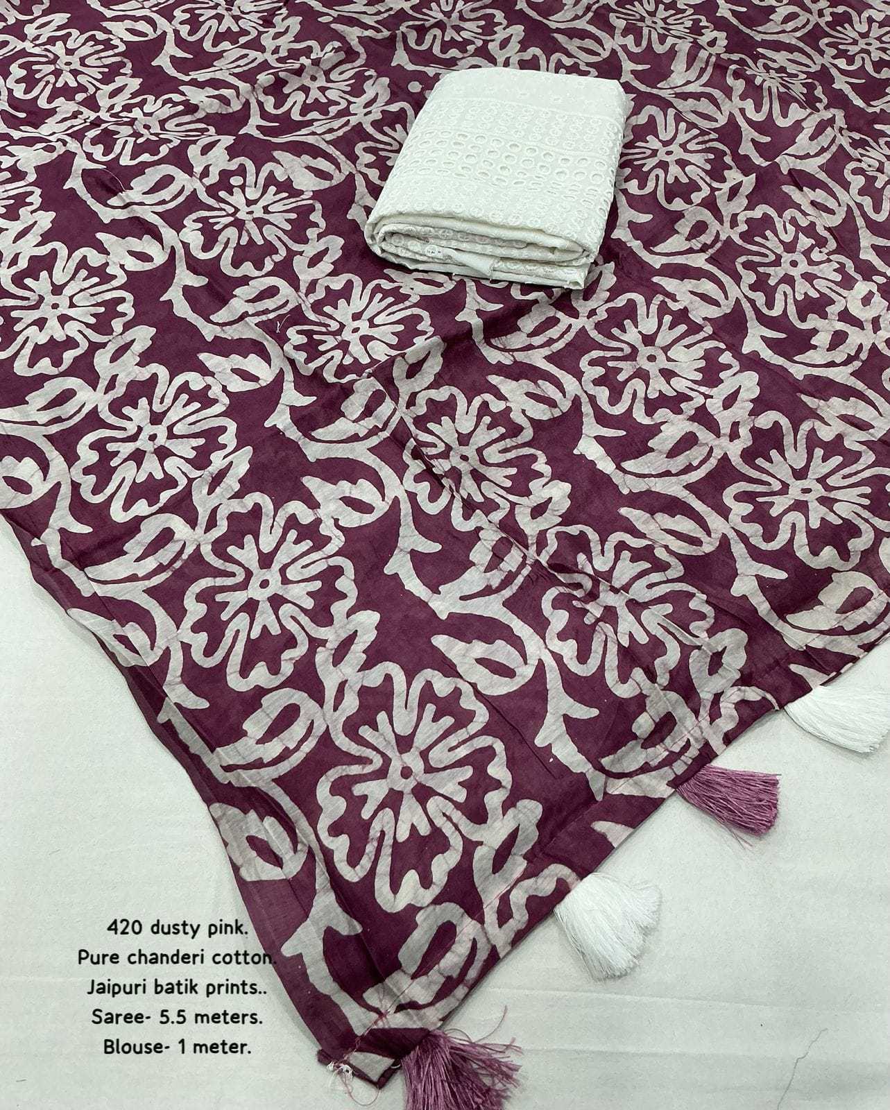 Ynf Chanderi Cotton KESH433 420 Sarees Wholesale Designer Sarees Fancy Sarees Batik Sarees Manufacturer- Kapda Export