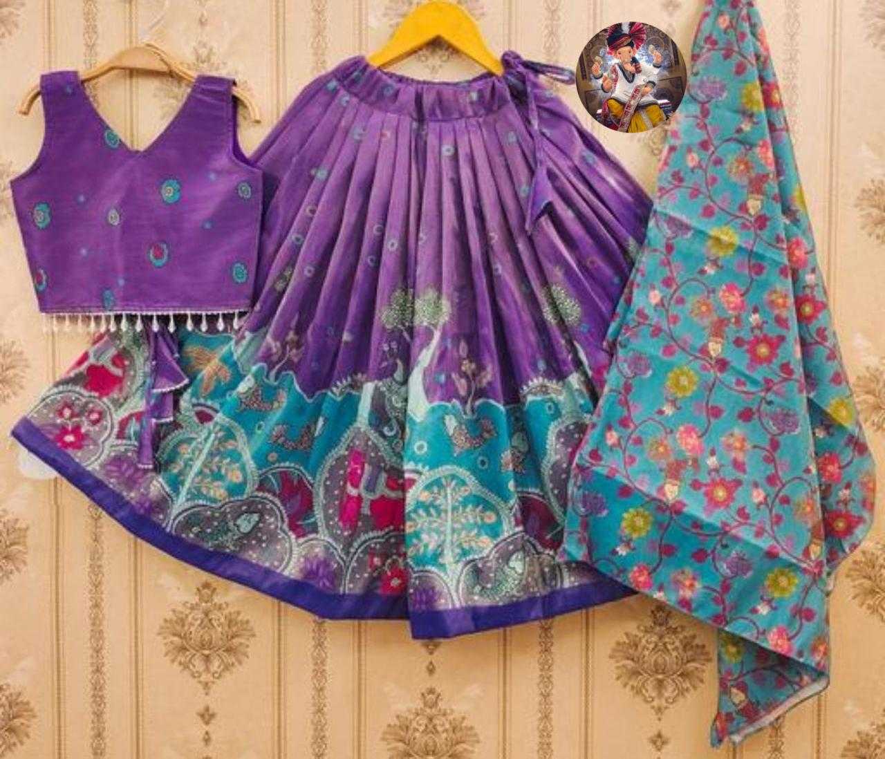 Ynf Chinon Silk RIN235 1001 Kids Wear Wholesale Kids Lehenga Kids Ethnic Wear Kids Navratri Outfits Manufacturer- Kapda Export