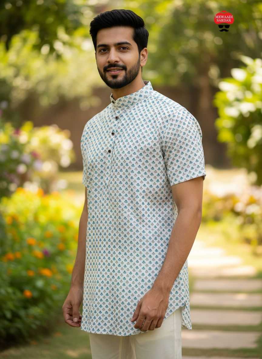 Ynf Cotton KESH481 B-Desi Mens Wear Wholesale Mens Kurtas Men Cotton Kurta Men Short Kurta Manufacturer- Kapda Export