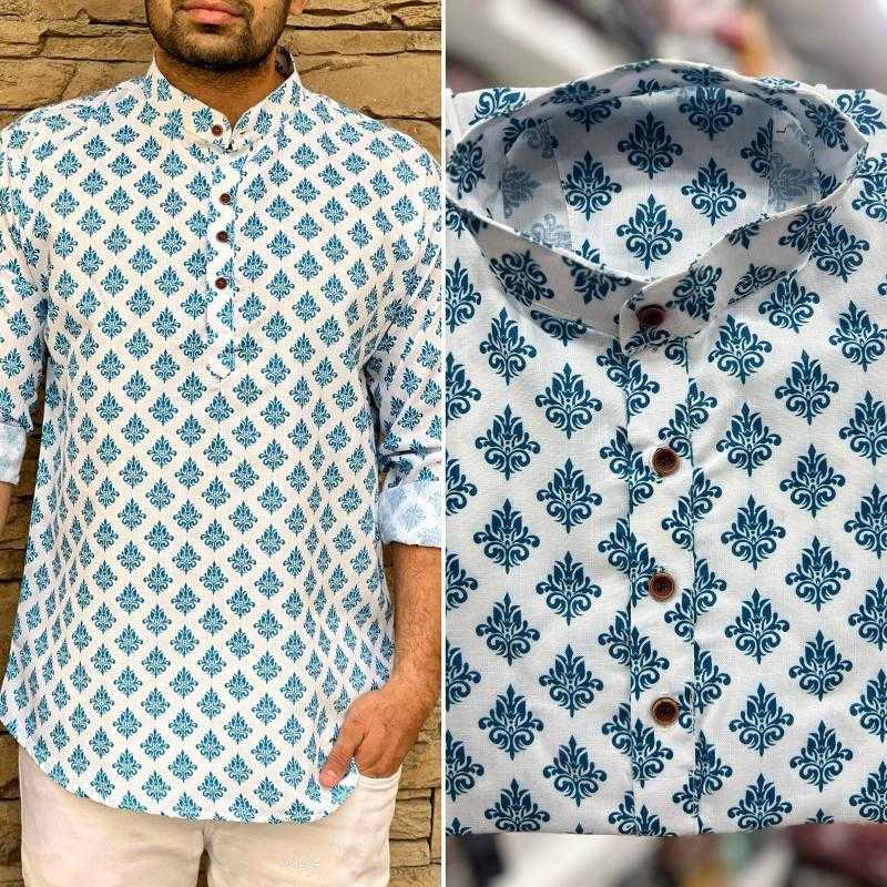 Ynf Cotton KESH481 LEO Mens Wear Wholesale Mens Kurtas Men Cotton Kurta Men Short Kurta Manufacturer- Kapda Export