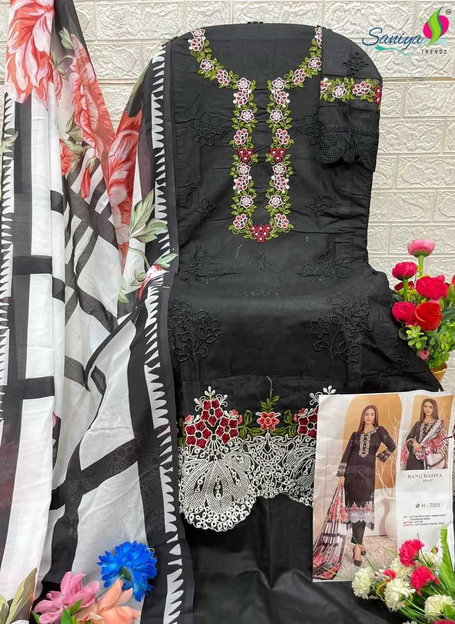 Ynf Cotton KESH586 SANIYA RANGRASIYA chikankari vol -07 Suits & Dresses Wholesale Unstitched Suits Embroidery Suits Semi-Stitched Suits Manufacturer- Kapda Export