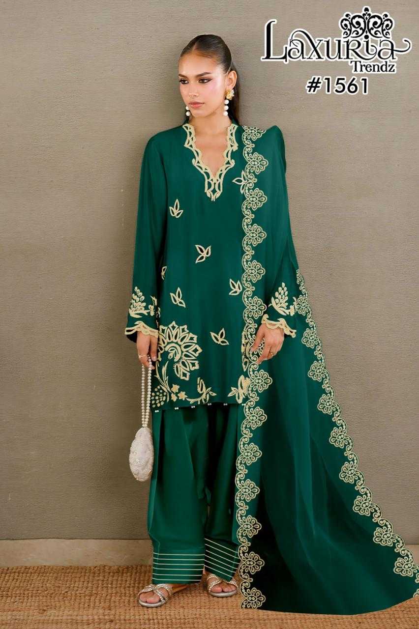 Ynf Crepe KESH530 Laxuria 1561 Suits & Dresses Wholesale Embroidery Suits Patiala Suits Handwork Suits Manufacturer- Kapda Export
