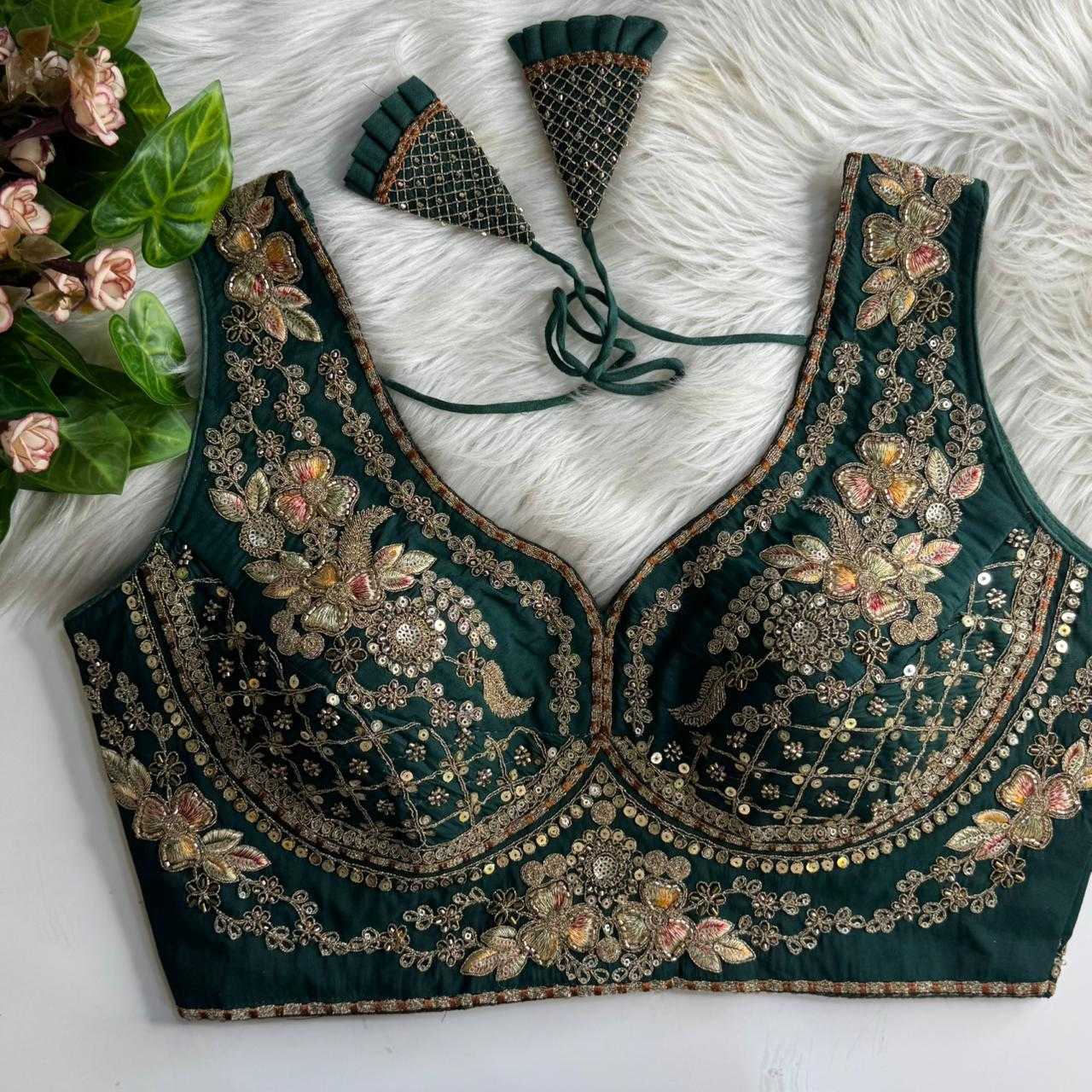 Ynf Heavy Roman Silk KESH530 RAINBOW Readymade Blouses Wholesale Sequence Embroidery Blouse Designer Blouse Embroidered Blouses Manufacturer- Kapda Export