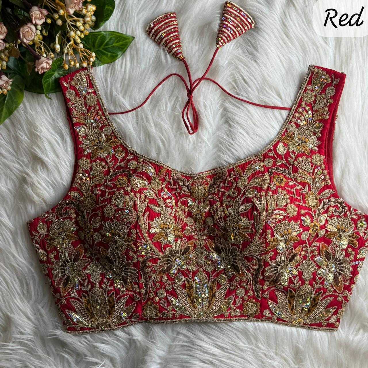 Ynf Heavy Roman Silk KESH530 Roman Readymade Blouses Wholesale Blouse Sequence Embroidery Blouse Designer Blouse Manufacturer- Kapda Export