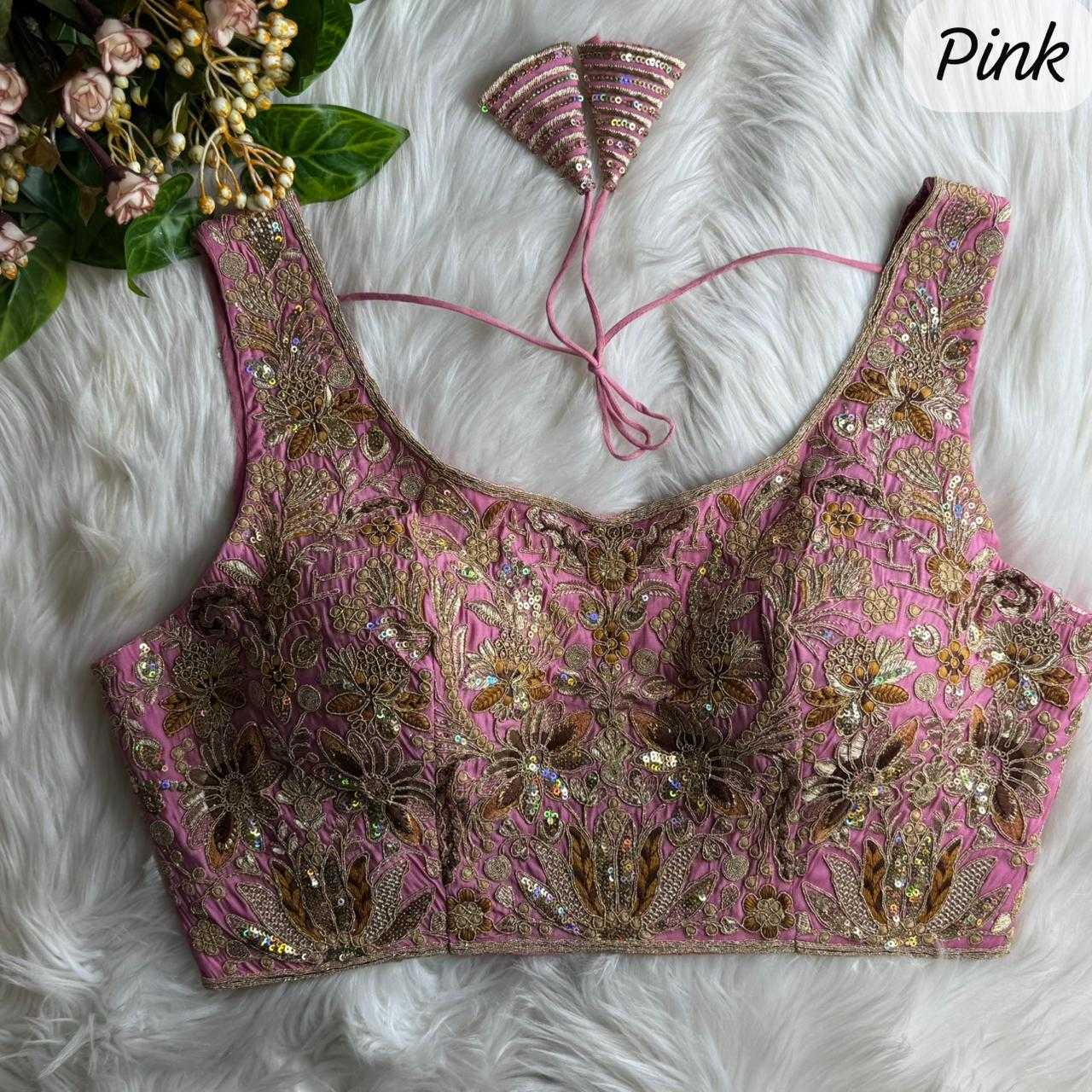 Ynf Heavy Roman Silk KESH530 Roman Readymade Blouses Wholesale Blouse Sequence Embroidery Blouse Designer Blouse Manufacturer- Kapda Export