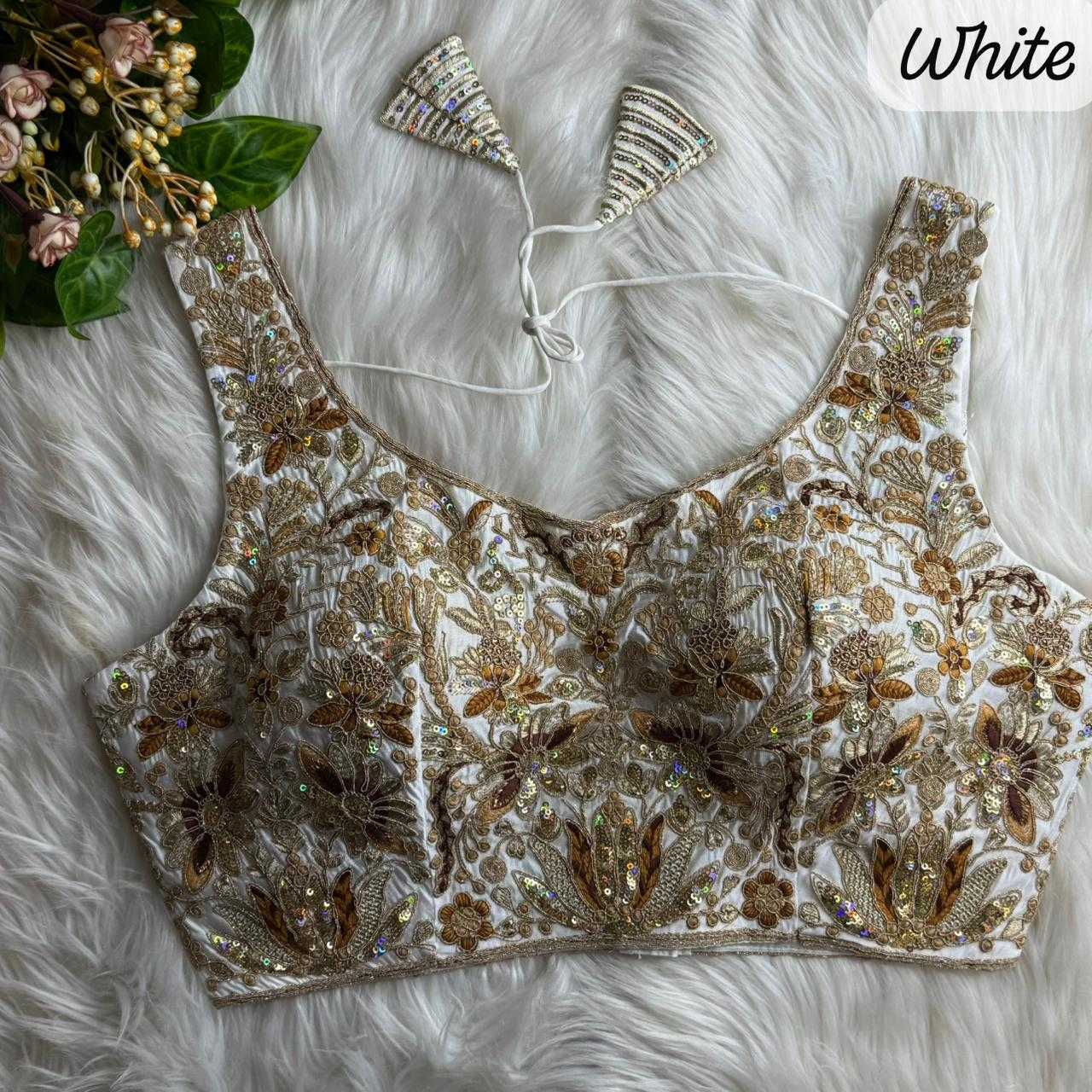 Ynf Heavy Roman Silk KESH530 Roman Readymade Blouses Wholesale Blouse Sequence Embroidery Blouse Designer Blouse Manufacturer- Kapda Export