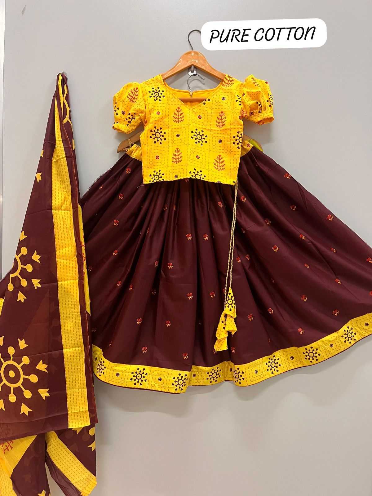 Ynf Pure Cotton RIN235 CANVAS Kids Wear Festive Collections Wholesale Girls Cotton Frocks Kids Lehenga Choli Baby Girl Lehenga Manufacturer- Kapda Export