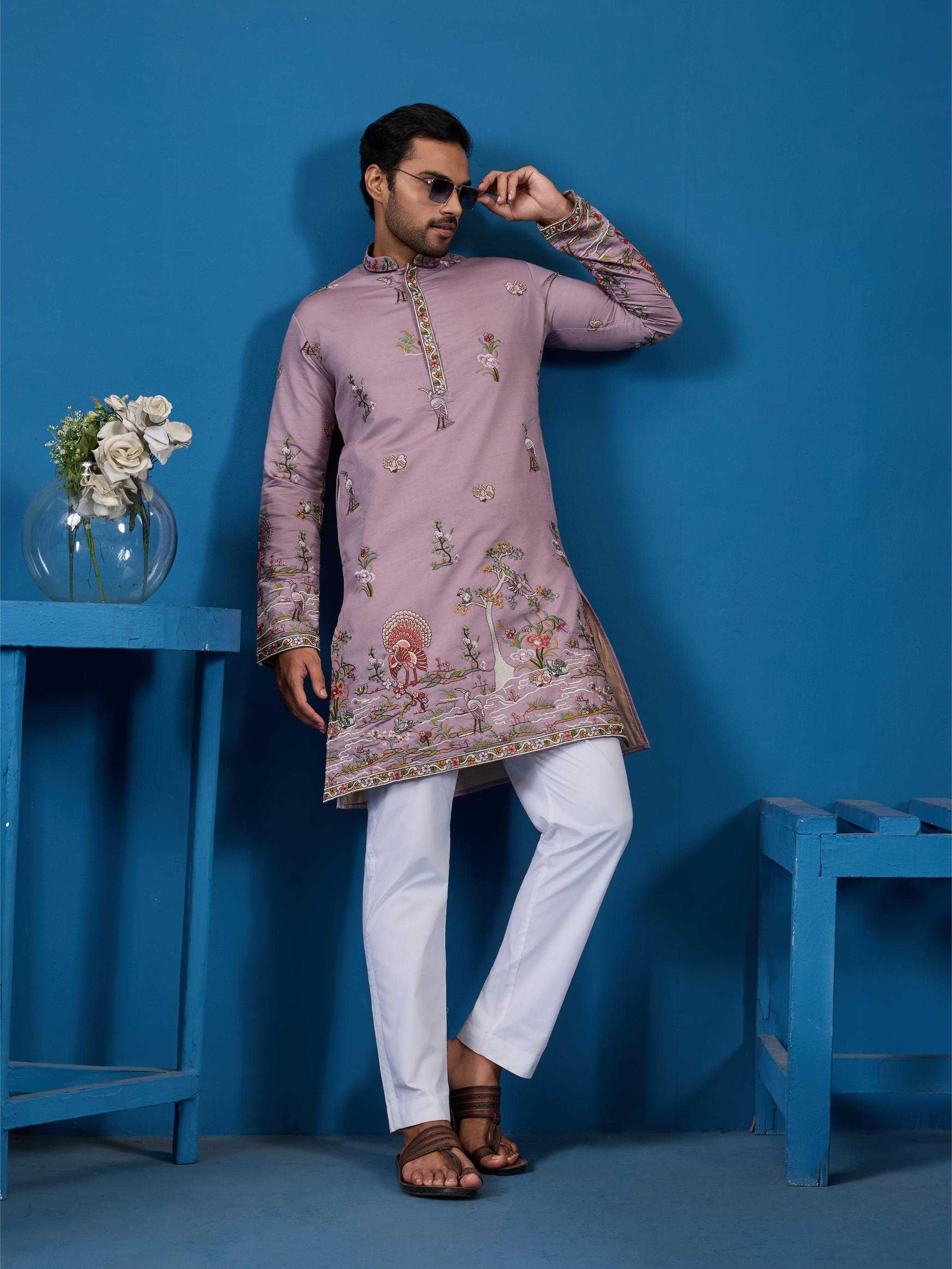 Ynf Silk RIN202 VANTARA VOGUE Mens Wear Wholesale Mens Kurta Pyjama Silk Kurta Men Wedding kurta Manufacturer- Kapda Export