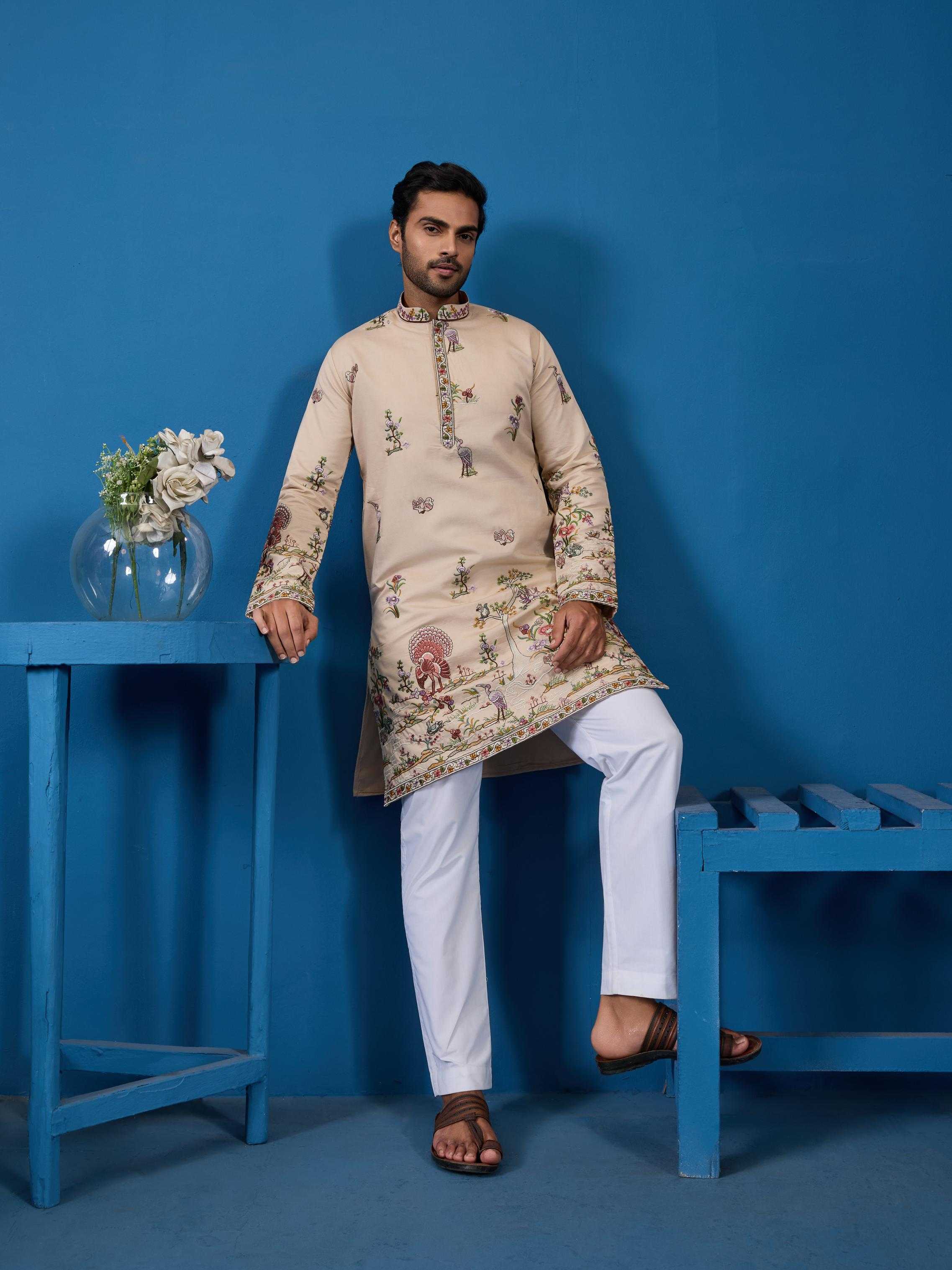 Ynf Silk RIN202 VANTARA VOGUE Mens Wear Wholesale Mens Kurta Pyjama Silk Kurta Men Wedding kurta Manufacturer- Kapda Export