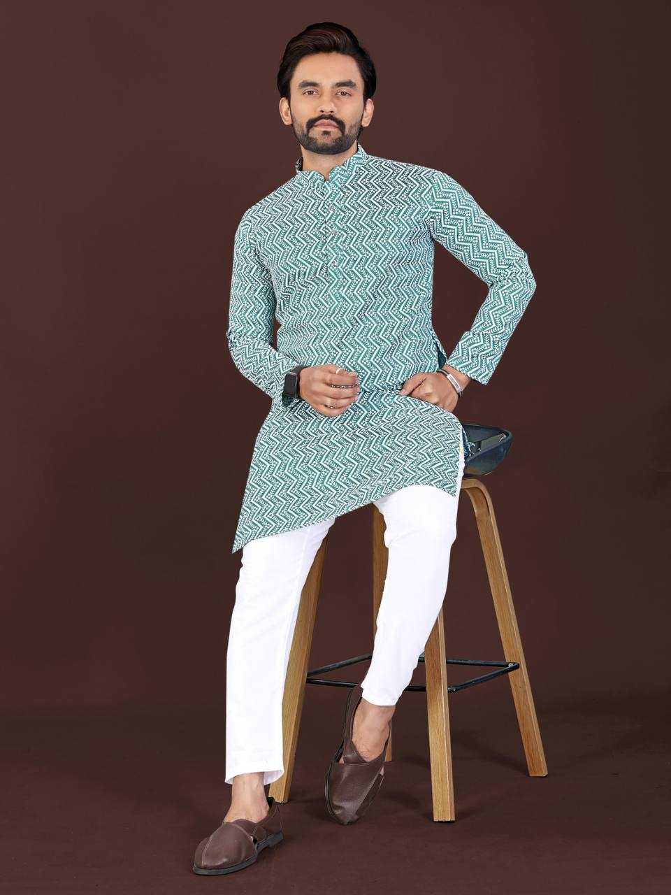 Ynf Soft Cotton KESH620 RRR Mens Wear Wholesale Mens Kurtas Embroidered Kurta Pajama Designer Ethnic Set Manufacturer- Kapda Export