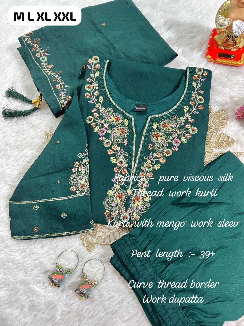 Ynf Viscose KESH594 SHOWROOM Kurti Wholesale Long Kurtis Embroidered Kurtis Full Sleeve Kurti Manufacturer- Kapda Export