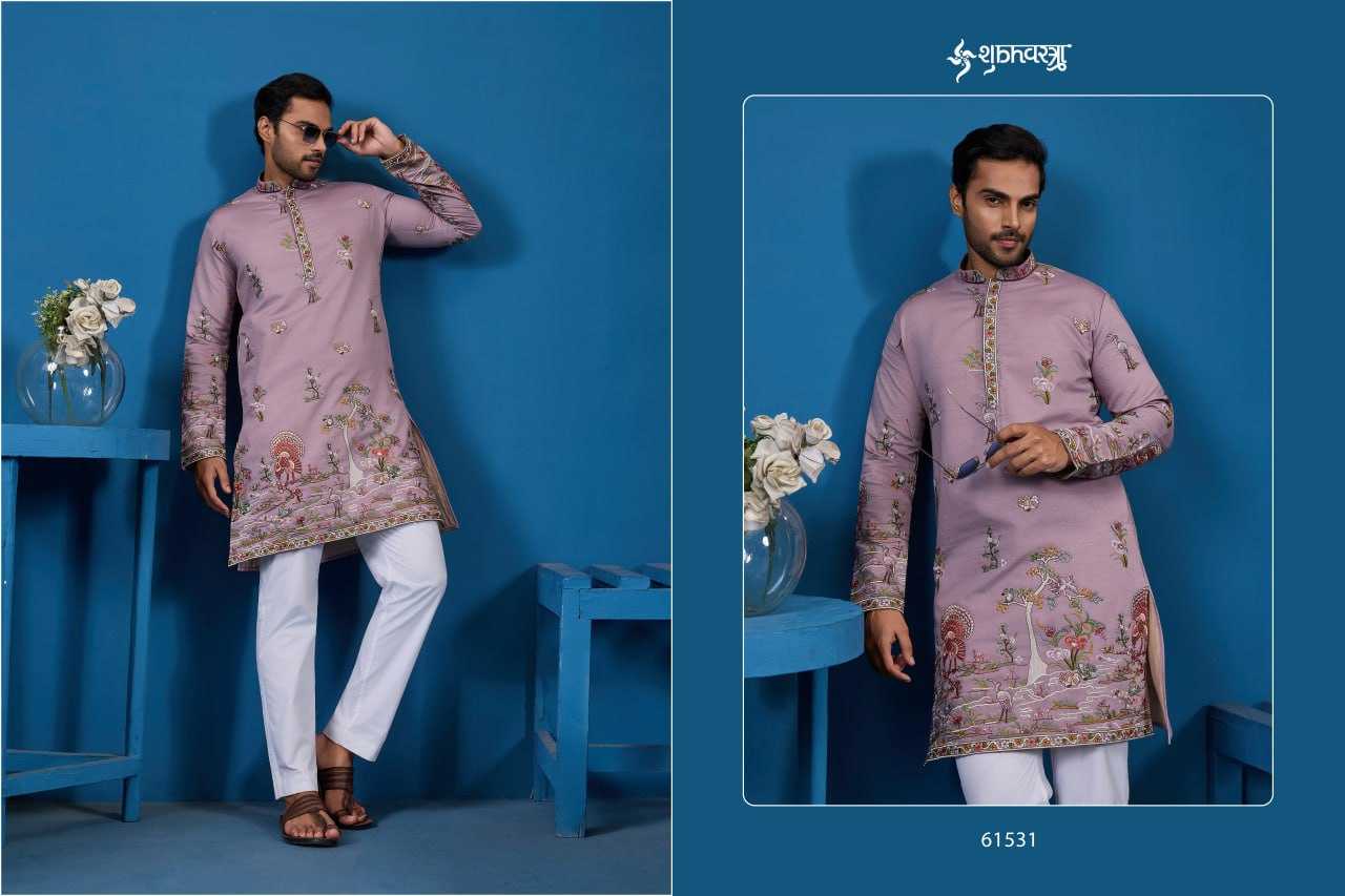 Ynf Viscose RIN202 SHUBHVASTRA VANTARA 61531 Mens Wear Festive Collections Wholesale Mens Kurta Pyjama Silk Kurta Embroidered Kurta Pajama Manufacturer- Kapda Export