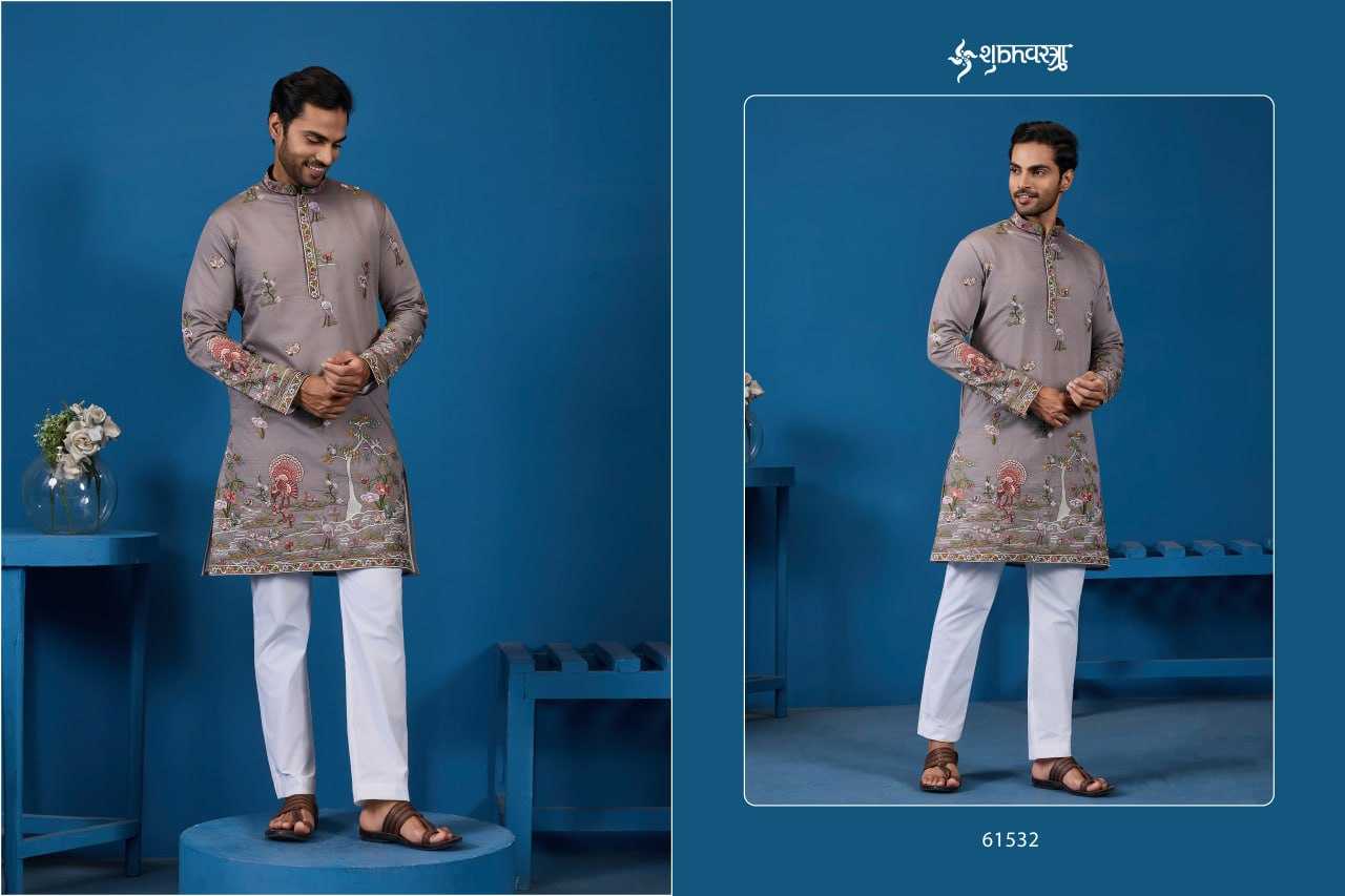 Ynf Viscose RIN202 SHUBHVASTRA VANTARA 61531 Mens Wear Festive Collections Wholesale Mens Kurta Pyjama Silk Kurta Embroidered Kurta Pajama Manufacturer- Kapda Export