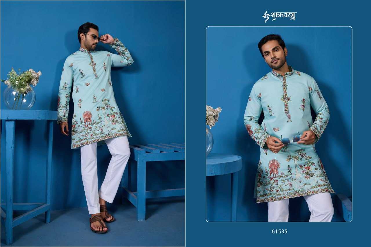 Ynf Viscose RIN202 SHUBHVASTRA VANTARA 61531 Mens Wear Festive Collections Wholesale Mens Kurta Pyjama Silk Kurta Embroidered Kurta Pajama Manufacturer- Kapda Export