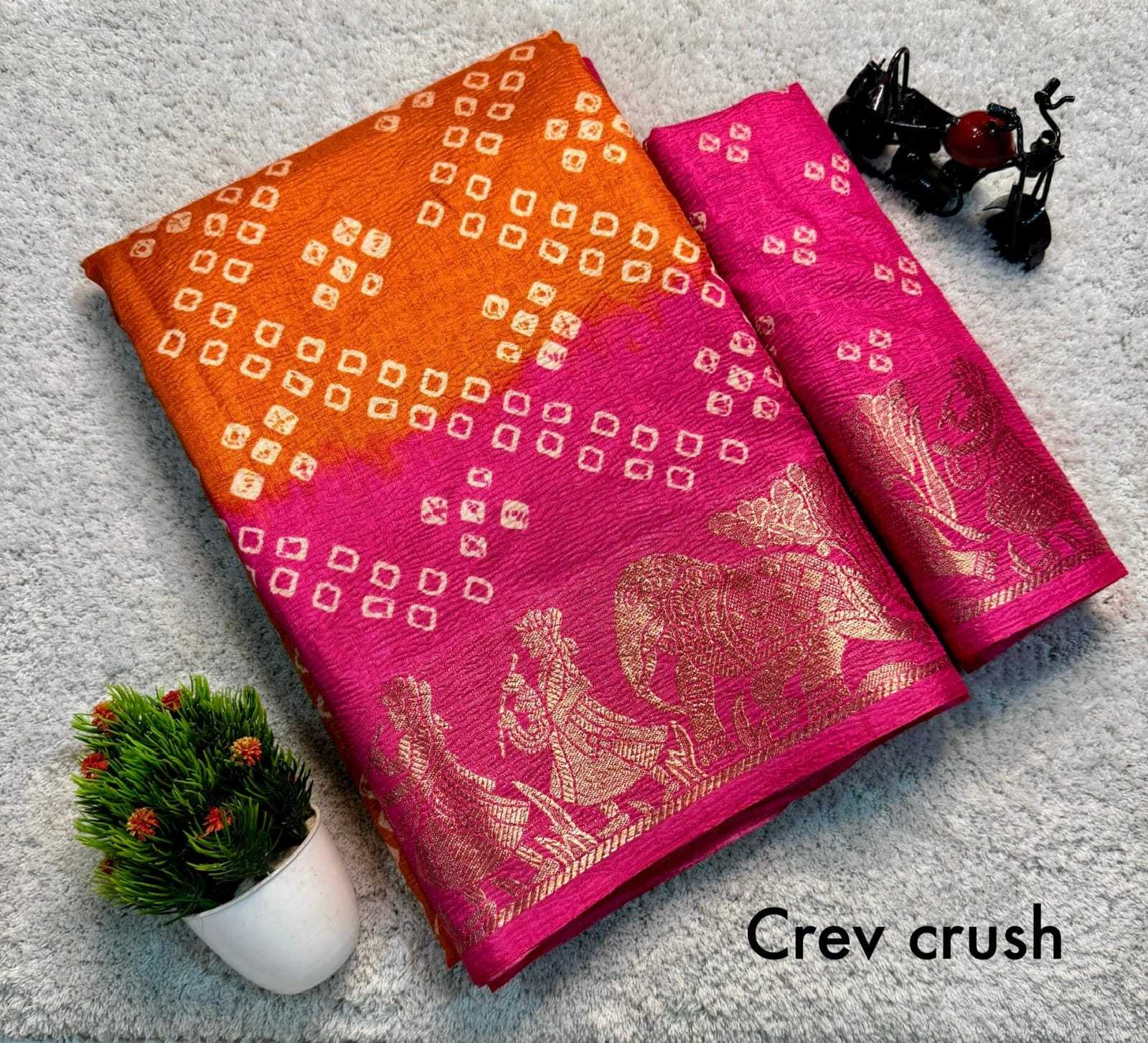 Ynf Crush Silk KESH573 MITALI Sarees Wholesale Ladies Sarees Festive Sarees Bandhani Sarees Manufacturer- Kapda Export