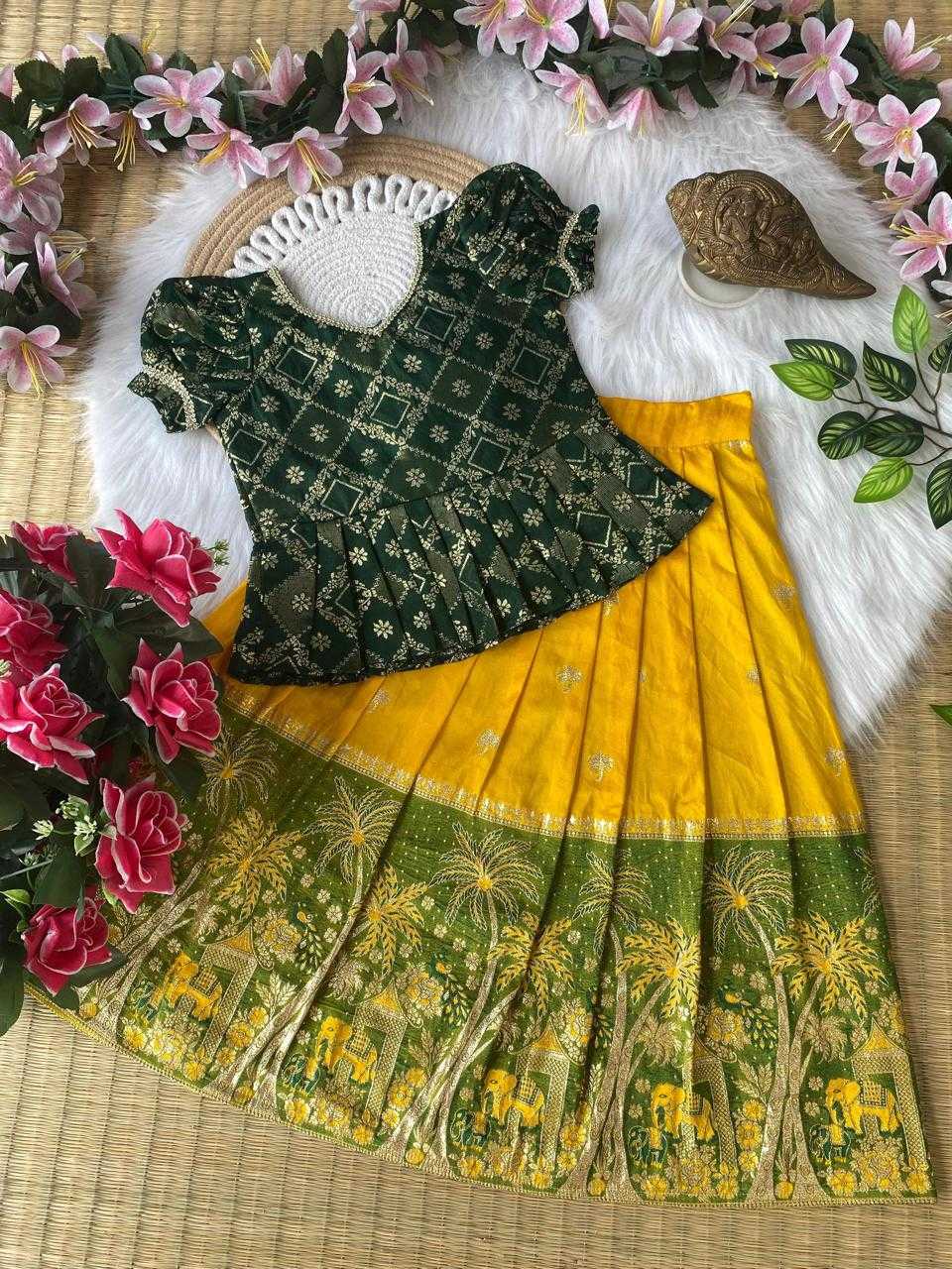 Ynf Dola Silk KESH503 8152 Kids Wear Wholesale Kids Lehenga Kids Traditional Outfits Kids Navratri Outfits Manufacturer- Kapda Export